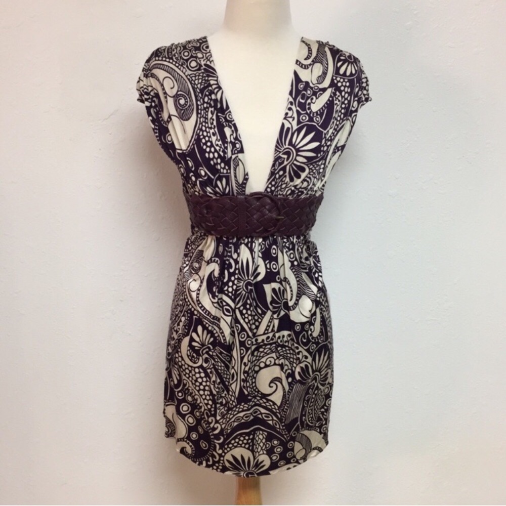LAST PRICE ⬇️ Sky Belted Plunge Neckline Dress